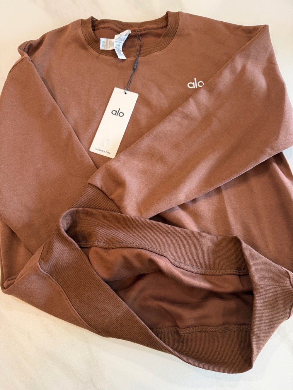 ALO Yoga Women's Crewneck Sweatshirt in Brown - Picture 5 of 6
